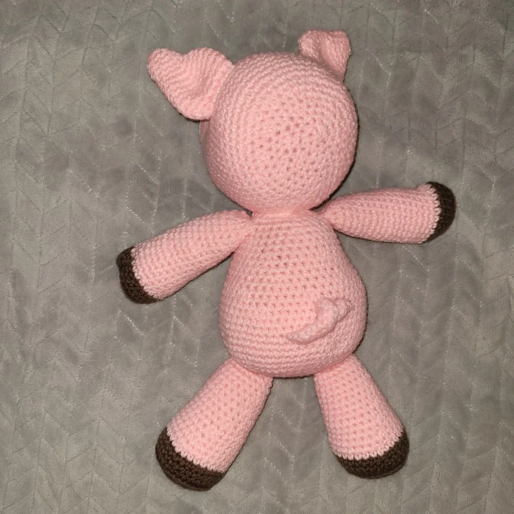 Handmade Pink Crochet Pig Stuffed Animal Plush Toy‎ Kids Baby Shower Gift Wilbur